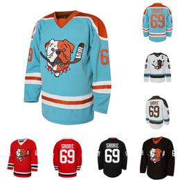 Op voorraad 69 Shoresy SudBery Blueberry Letterkenny Hockey Jersey Rood Zwart Blauw