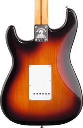 Disponibile anni '70 Jimi Hendrix 3 Tone Sunburst Chitarra elettrica Speciale manico inciso Piastra manico in acero Tastiera Dot Inlay Accordatori vintage