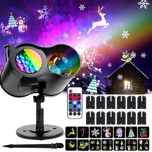 2023 12 modèles d'échange de cartes de Noël Halloween LED Projection Light DJ Club Party Xmas Stage Light Outdoor Snowflake Lumière décorative