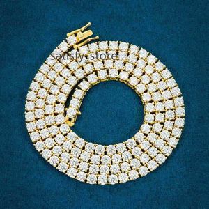 In voorraad 925 zilveren 4 mm VVS Moissanite diamant tennisketen ketting Bracelet aangepast 14k 18k echt vast goud ijsje uit sieraden