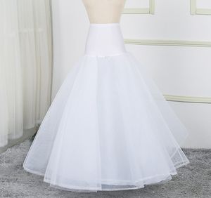 A-ligne 2 cerceaux jupons pour robe de mariée Accessoires de mariage Crinoline Blanc Long Casqueur