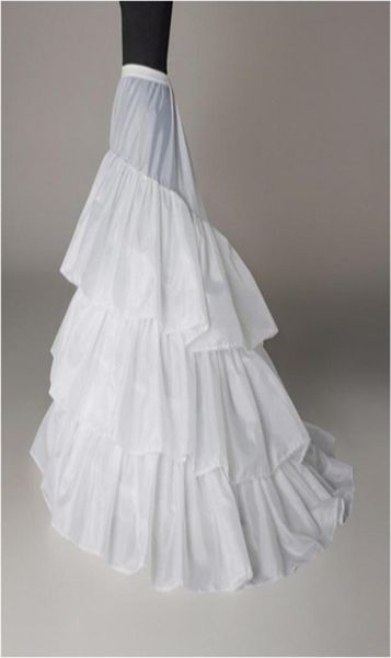 Jupon Aline de haute qualité, 3 cerceaux, sous-jupe Crinoline pour robe de mariée, Train chapelle, en Stock, BWQ0075532702