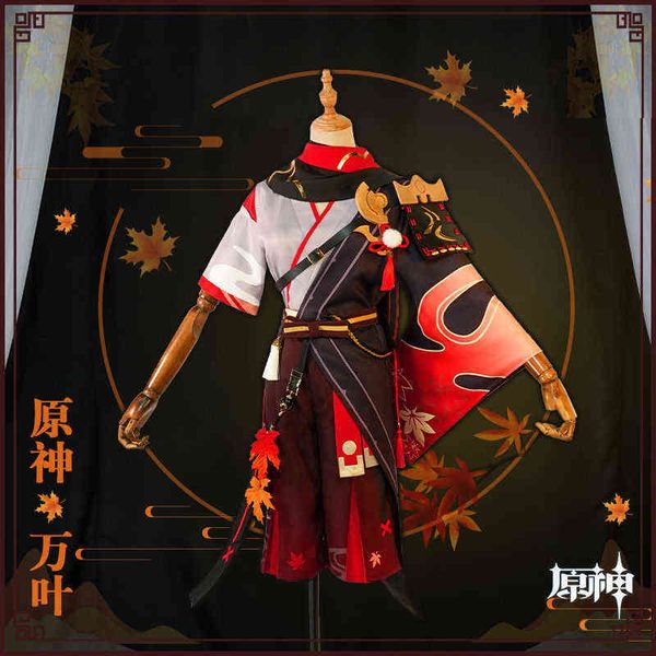 En Stock Anime Genshin Impact Kaedehara Kazuha Precio bajo Cosplay Come Kazuha Kimono Mujeres Hombres Halloween Japón Samurai Uniforme Y220516