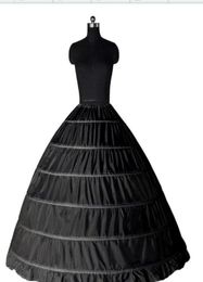 En stock robe de bal jupon blanc noir Crinoline sous-jupe robe de mariée Slip 6 cerceau jupe pour Quinceanera Dress1093466