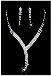 En stock, briller bon marché en strass de mariage, boucle d'oreille Bracelet Collier Ring Jewel pour femmes Prom Evening Shi9806534