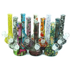 Narguilés YHS Pipe à eau en silicone Shisha Hookah Bong Dab Rig avec bol en verre Pipes à fumer du tabac