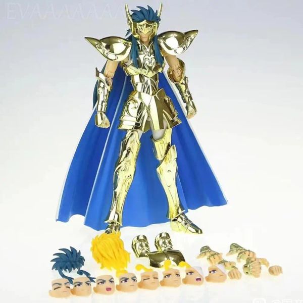 En stock CS Model Saint Seiya Mito de tela ex Acuario Camus incluye Cygns Hyoga Head Metal Armor PVC Saint Figura Modelo juguetes