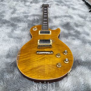 En stock, la tienda personalizada Gary Moore Peter Green Flame Maple Top Relic La Electric Guiitar Tribute de 1959 Smoked Sunburst