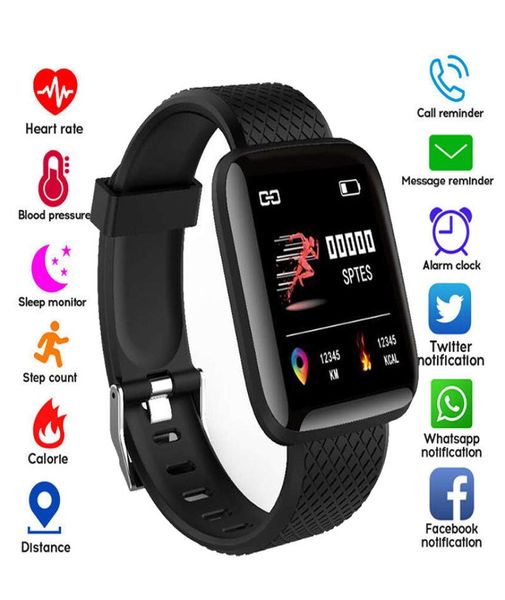 En stock D13 Smart Watches 116 Plus Heart Rate Watch Smart Wristband Sports Watchs Smart Band étanche Smartwatch pour Android8326259