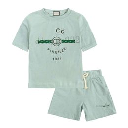 In Stock Designer Kinderkleding Sets T-shirtbroek Set Brand Printing Kinderen 2-delige pure katoenen kleding babyjongens meisje mode appare g01