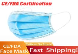En stock masque de visage jetable 50pcs 3lay Protection et santé personnelle avec Earloop Mouth Sanitary9589695