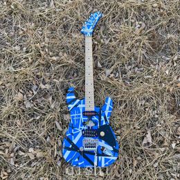op voorraad Edward Eddie Van Halen Heavy Relic blauw Franken 5150 Elektrisch Guita Floyd Rose Tremolobrug Slanted Pickup echte reflector