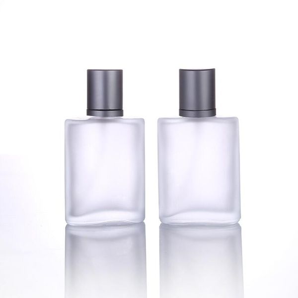 En stock !! Vide givré clair carré verre vaporisateur bouteille de parfum 100 ml rechargeable verre parfum atomiseur à vendre LX2630