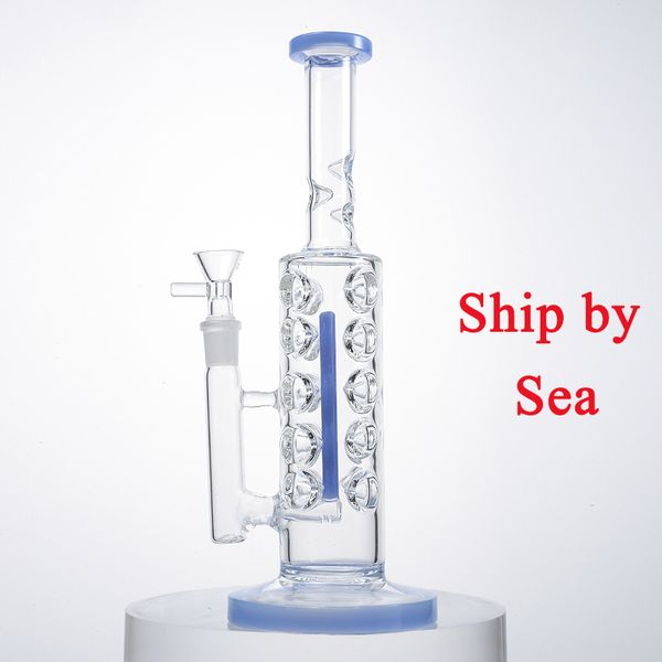 En stock Fab Egg Inline Perc Hookahs 11 pulgadas Bongs de vidrio Tubo recto 14 mm Tazón de articulación hembra Aceite Dab Rigs Hielo Pinch Tuberías de agua Envío por mar