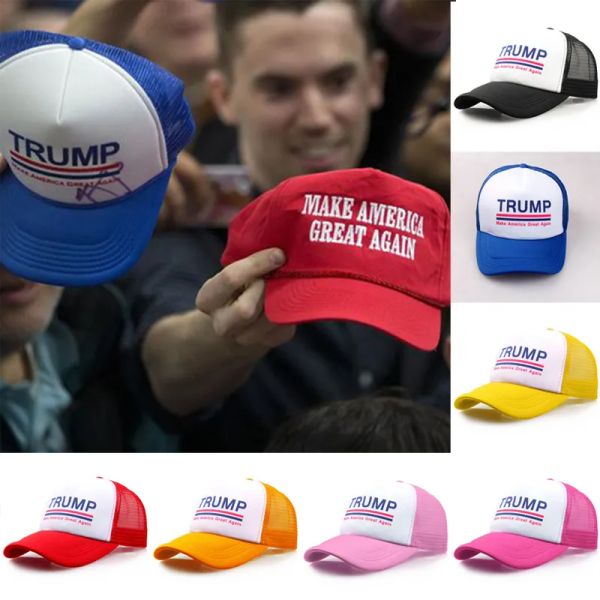 En stock Entrega rápida Trump Hat 2024 Gorra de elección presidencial de EE. UU. Sombreros de fiesta Haga que Estados Unidos vuelva a ser grande Gorras deportivas de malla 0314