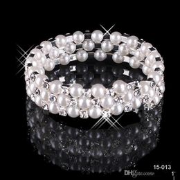 En Stock Faux Perle Bracelet Bijoux De Mariée Accessoires De Mariage Lady Prom Soirée Jewery Bracelets De Mariée Femmes Shippin275O