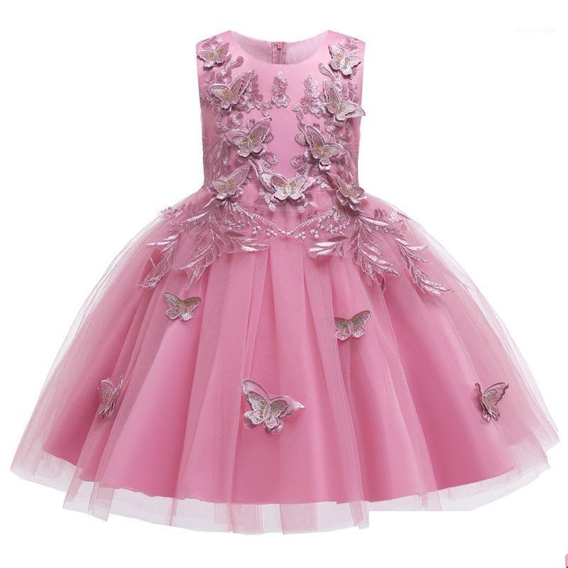 W stock kwiat dziewczyny sukienki dla dzieci dla eleganckiej sukienki księżniczki 2021 Summer ślub i impreza dla dzieci kostium1 Drop dostarczenie dhtde