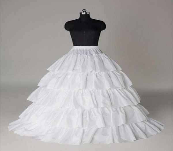 En stock Cuatro aros Cinco capas ALine Enaguas baratas Crinolina nupcial para vestidos de baile Quinceañera Boda Vestidos de fiesta 20153156615