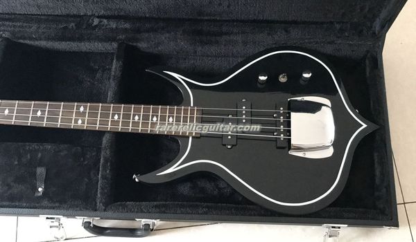 En stock Gene Simmons Punisher 4 cuerdas de bajo negro de bajo eléctrico