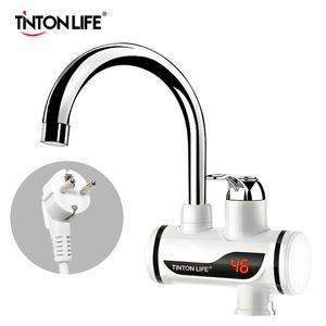 Tinton life Chauffe-eau électrique instantané sans réservoir Affichage de la température Chauffage de l'eau Cuisine Chaude 3000W Chauffe-eau avec LED EU Plug FY7403