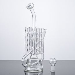 En stock Bong en verre fumer narguilés percolateur en ligne conduites d'eau suisses Perc 14mm mâle joint Bongs avec verre ongles garde recycleur plate-forme huile Dab plates-formes