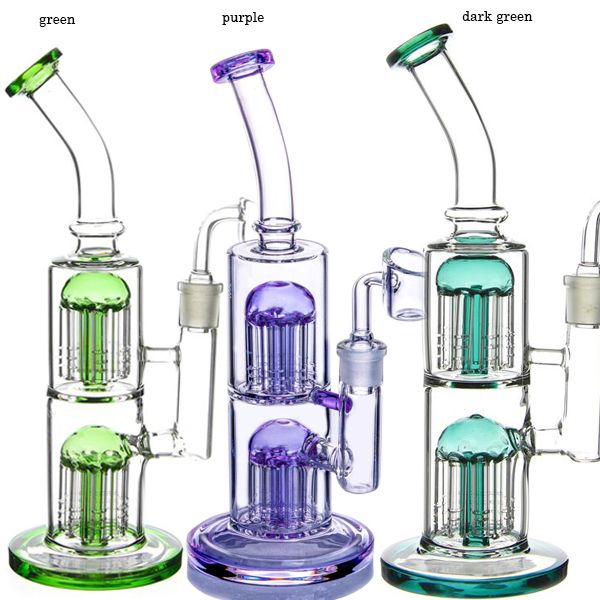 narguilés Bongs en verre bras arbres perc Recycleur Plates-formes pétrolières Conduites d'eau avec joint de 14 mm