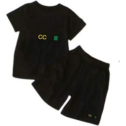 En stock Hot Luxury Logo Designer Boy T-Shirt Pants 2-10 Years Set Brand Children 2 Piece Cotton Clothing Boys Fashion Apparel