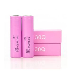 Op voorraad INR18650 30Q 18650 batterij roze doos 3000 mAh 20A 3,7 V afvoer oplaadbare lithium platte tip batterijen dampcellen voor Samsung