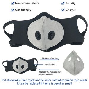 En STOCK luxe cyclisme masque facial charbon actif avec filtre PM2 5 anti-pollution sport course formation protection poussière masque246A