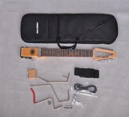 En stock mini star folkstar voyage guitare électrique avec sac de transport mini guitarhole silencieux portable557347