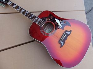 En stock nouveauté 41 # guitare acoustique (électrique) modèle Dove manche/pont en bois massif ébène, écrou en os/selle en cerisier Sunburst 110115