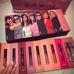 Op voorraad !! Nieuwe make-up glans merk schoonheid demi matte lipstick 15 stks / set vloeibare matte 15 kleuren lip hoge kwaliteit geschenk door beauty1024