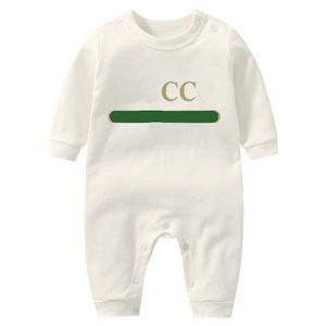 Op voorraad newborn kids Rompertjes baby Jongens meisjes Modeontwerper print luxe puur katoen Jumpsuit met lange mouwen G007