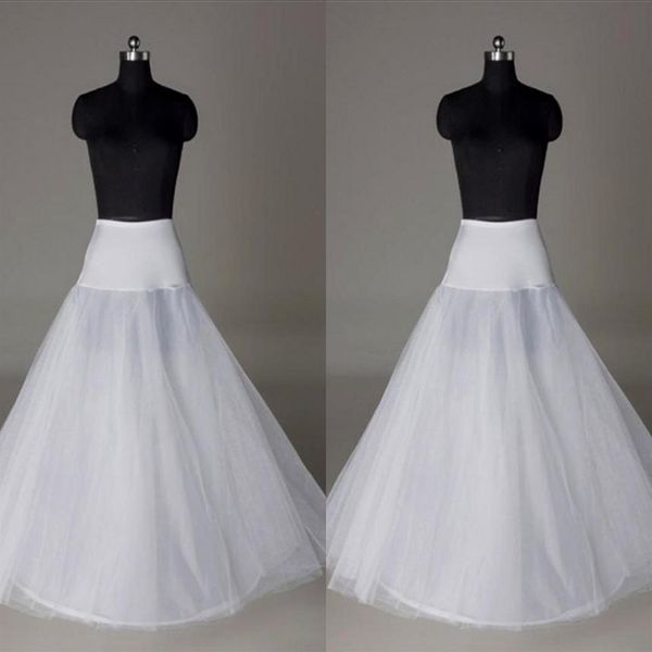 En Stock Enaguas Barato 2015 Crinolina Blanco A-Line Nupcial Underskirt Slip Sin aros Enagua de cuerpo entero para EveningPromWedding2433