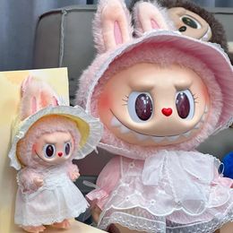 En stock, rose mokoko tombe au printemps près de la poupée en vinyle sucrée Labubu Plux Dolls Figure Pendre Movable Figable 240514