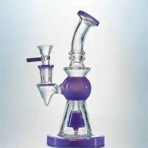 In bouillon Pyramid Design Hookahs Shower Head Perc Glass Bongs Korte Nect Mondstuk Dab Rigs Groen Paars kleurrijke waterleidingen Rookleidingen