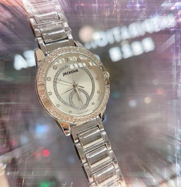 En stock montres à quartz mode femmes horloge 40mm femme fille étudiante populaire plein acier inoxydable diamants gifs de Noël montres-bracelets table dropshipping