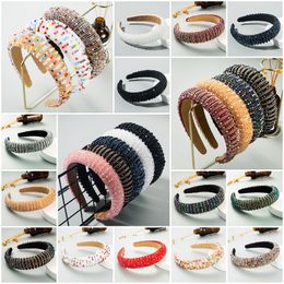 Hot Sale Full Crystal Hair Bands voor Vrouwen Dame Luxe Glanzende Gewatteerde Diamond Hoofdband Haar Hoop Mode Haaraccessoires 15 Kleuren DHL GRATIS