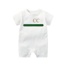 En stock été nouveau-né enfants barboteuses bébé garçons filles créateur de mode imprimé luxe pur coton manches courtes combinaison à manches longues noir blanc rose bleu 7 couleurs G077