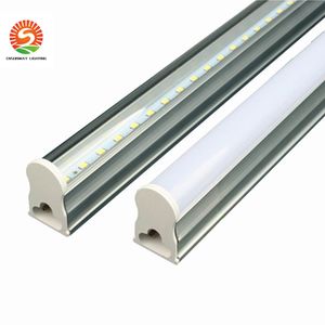 En stock T5 tubo de luz LED integrado 2 pies 12 w 3 pies 4 pies 22 w LedTUBES tubos fluorescentes lámparas naturaleza cálida blanco frío AC85-265V lámparas de pared