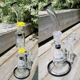 18 inch bouw een bongmatrix banden perc glazen waterpijp hoge splicing bubbler recycler waterleidingen olieligingen met 18 mm gewricht rookaccessoires