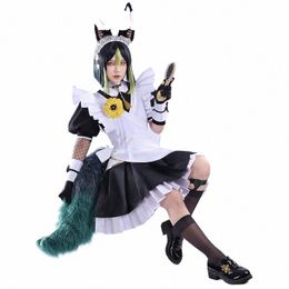 In VOORRAAD Tighnari Maid Cosplay Game Genshin Impact DokiDoki-SR Tighnari Doujin Maid Kostuum Cosplay Sumeru 56BD #