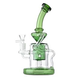 En stock Tornado Recycler Bongs Klein Perc Hookahs Heady Glass Water Pipes Pipes à fumer colorées Base lourde Dab Rigs avec 14mm Joint Bowl