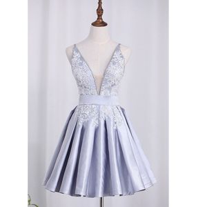 En stock Tulle Mini Crystal Cocktail Dresses Beads Borth PROM Party Gowns Imagen real