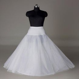 In Stock UK USA India Petticoats Crinoline White A-Line Bridal Underskirt Slip No Hoops Full Length Petticoat for Evening Prom Wedding 283A