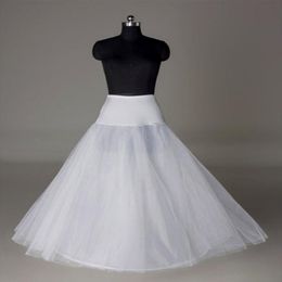 In Stock UK USA India Petticoats Crinoline White A-Line Bridal Underskirt Slip No Hoops Full Length Petticoat for Evening Prom Wedding 214Z