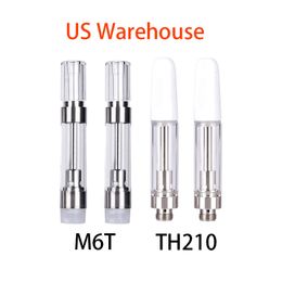 En stock USA Entrepôt M6T Th205 Chariots à huile Atomiseurs Cartouches de réservoir vides à bobine en céramique adaptées à la batterie à filetage 510 pour atomiseur d'huile épaisse