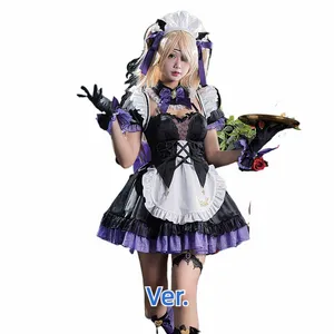 en Stock UWOWO Fischl Cosplay Costume de femme de chambre jeu Genshin Impact Fanart Cosplay Maid Ver.Costume Fischl Costume de sorcière Halen S9Rb#