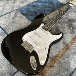 En stock Vicers Custom Black Guitare électrique Touche palissandre Guitarra Eletrica Chirome matériel Haute qualité Expédition rapide Guitare