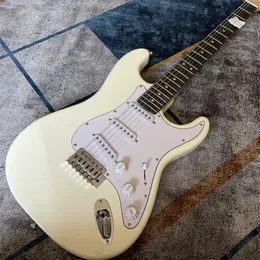 En stock Vicers Custom White Guitare électrique Touche palissandre Guitarra Eletrica Chirome matériel Haute qualité Expédition rapide Guitare